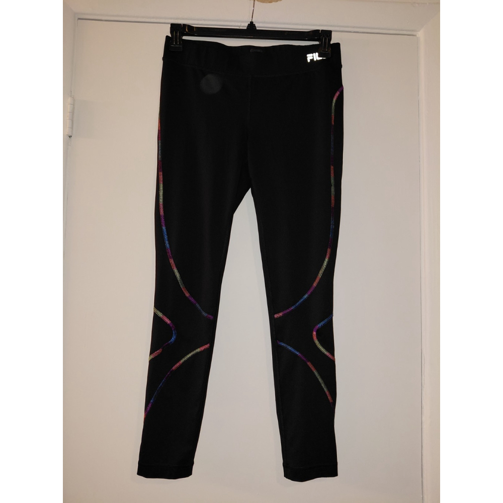 Fila Women's Sport Performance Leggings Medium, Multicolor, Stretch EUC Rainbow